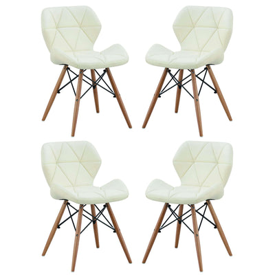 NAOMIE - set di 4 sedie moderne in ecopelle e legno Bianco