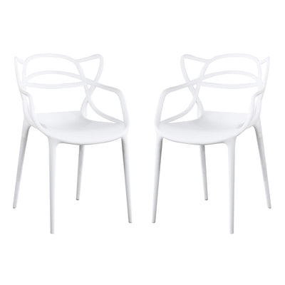 LALU - set di 2 sedie in plastica Bianco Milani Home