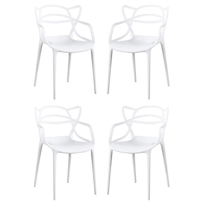 LALU - set di 4 sedie in plastica Bianco Milani Home