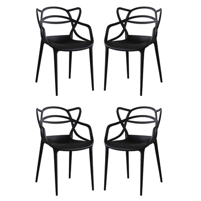 LALU - set di 4 sedie in plastica Nero Milani Home