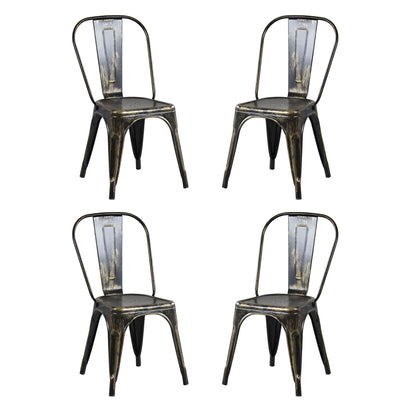 AGATHA - set di 4 sedie in metallo nero antico Nero Milani Home