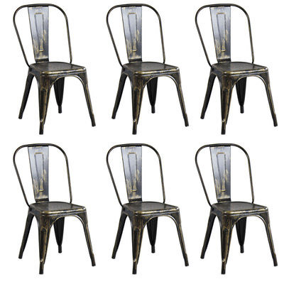 AGATHA - set di 6 sedie in metallo nero antico Nero Milani Home