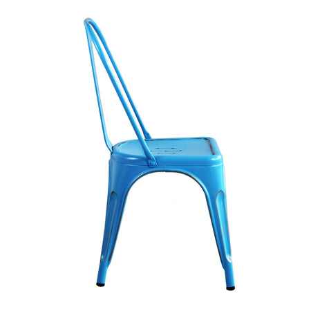 AGATHA - set di 2 sedie in metallo blu antico Blu Milani Home