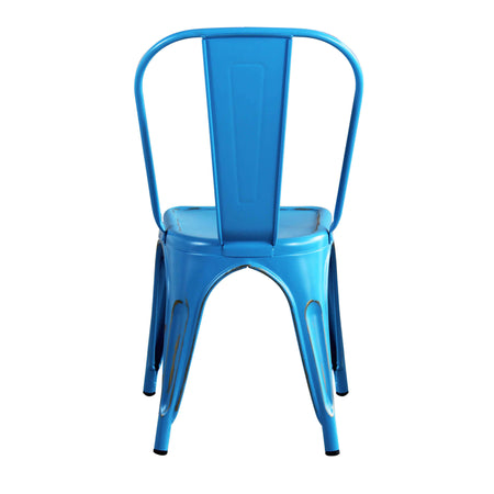 AGATHA - set di 2 sedie in metallo blu antico Blu Milani Home