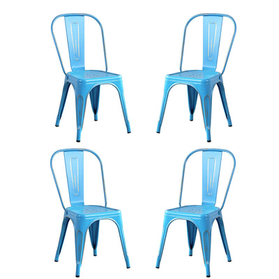 AGATHA - set di 4 sedie in metallo blu antico Blu
