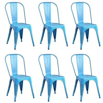 AGATHA - set di 6 sedie in metallo blu antico Blu