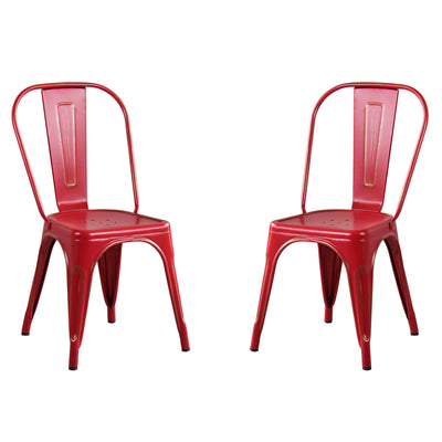AGATHA - set di 2 sedie in metallo rosso antico Giallo Milani Home