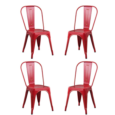 AGATHA - set di 4 sedie in metallo rosso antico Giallo Milani Home