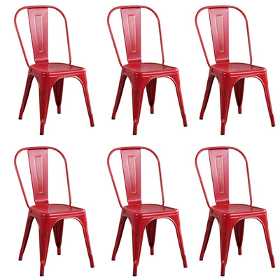 AGATHA - set di 6 sedie in metallo rosso antico Giallo Milani Home
