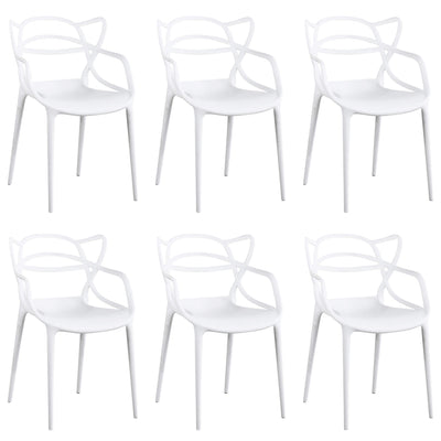 LALU - set di 6 sedie in plastica Bianco Milani Home