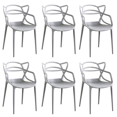 LALU - set di 6 sedie in plastica Grigio Milani Home