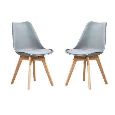 MARGOT - Set di 2 sedie moderna imbottita con gambe in legno Grigio