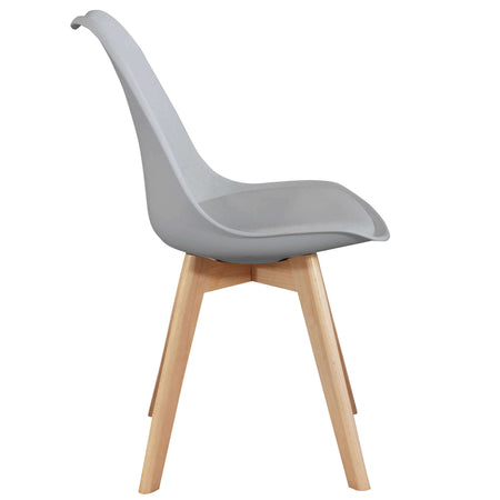 MARGOT - Set di 2 sedie moderna imbottita con gambe in legno Grigio Milani Home