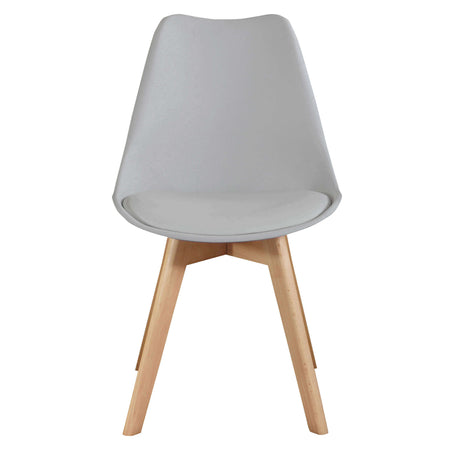 MARGOT - Set di 2 sedie moderna imbottita con gambe in legno Grigio Milani Home