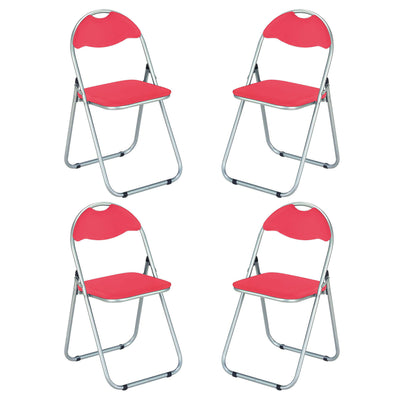 LUCIE ROUND - Set di 4 sedie pieghevole salvaspazio Rosso Milani Home