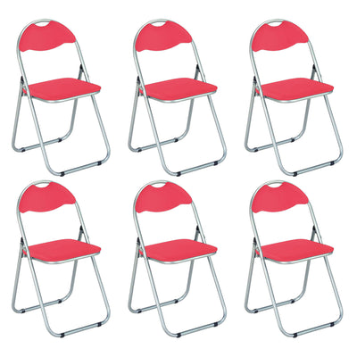 LUCIE ROUND - Set di 6 sedie pieghevole salvaspazio Rosso Milani Home