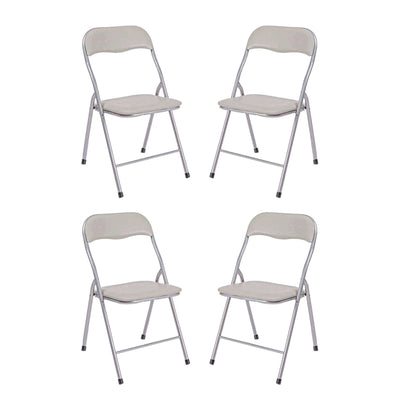 LUCIE - Set di 4 sedie pieghevole salvaspazio Tortora