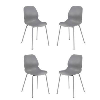 PAULE - set di 4 sedie moderne in plastica Grigio Milani Home