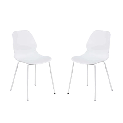 PAULE - set di 2 sedie moderne in plastica Bianco Milani Home