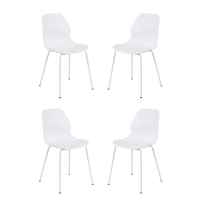 PAULE - set di 4 sedie moderne in plastica Bianco Milani Home