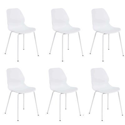 PAULE - set di 6 sedie moderne in plastica Bianco Milani Home