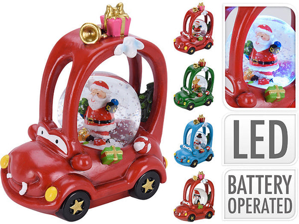 Ampolla con led, palla di neve "Macchina" natalizia h 15 cm idea regalo Casa e cucina/Decorazioni per interni/Addobbi e decorazioni per ricorrenze/Decorazioni natalizie/Neve artificiale MagiediNatale.it - Altamura, Commerciovirtuoso.it