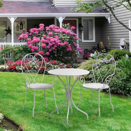 Tavolino rotondo da giardino in ferro Old - bianco Vacchetti