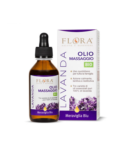 Flora Olio da Massaggio Blu Bio Cosmos - Lavanda - 100 ml