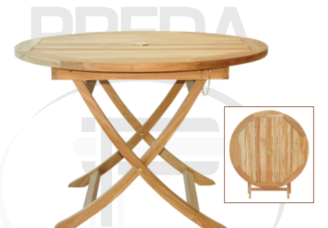 Tavolo rotondo in legno Teak Ø 110 cm
