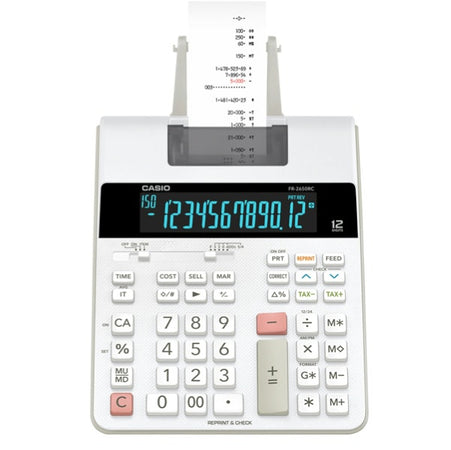 Calcolatrice scrivente FR-2650RC - 12 cifre - Casio Cancelleria e prodotti per ufficio/Elettronica per ufficio/Calcolatrici/Finanziarie Eurocartuccia - Pavullo, Commerciovirtuoso.it