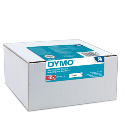 Nastri Dymo D1 - 9 mm x 7 mt - nero-bianco - Dymo - value pack 10 pezzi Cancelleria e prodotti per ufficio/Elettronica per ufficio/Accessori/Accessori per etichettatrici Eurocartuccia - Pavullo, Commerciovirtuoso.it