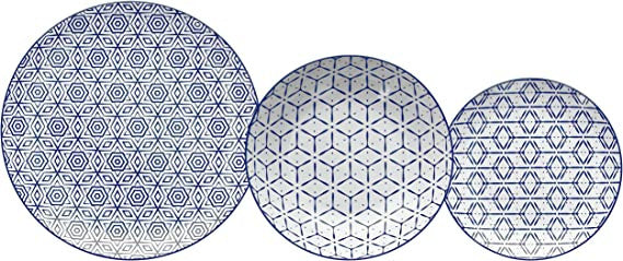 Tognana Set piatti tavola 18pz METROPOLIS Downtown Blu e Bianco ME070185669