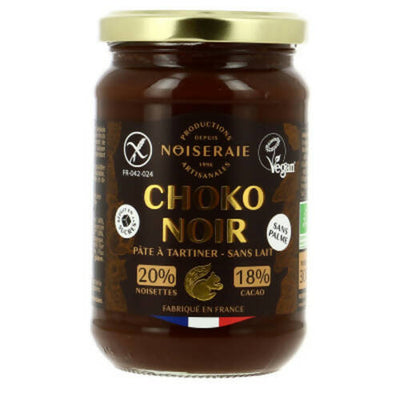 4 vasetti di choko noir 300g (trasporto incluso ) senza glutine ne olio di palma / una deliziosa crema spalmabile biologica senza latte né olio di palma. (anche a ridotto contenuto di zuccheri, per offrirvi un vero momento di piacere. )