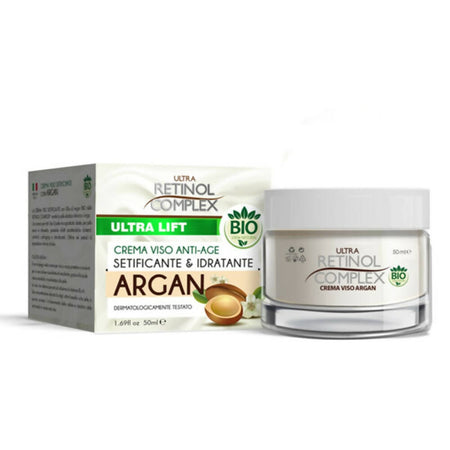 Crema viso anti-age ultra lift all'olio di argan crema bio setificante e iidratante ultra retinol complex