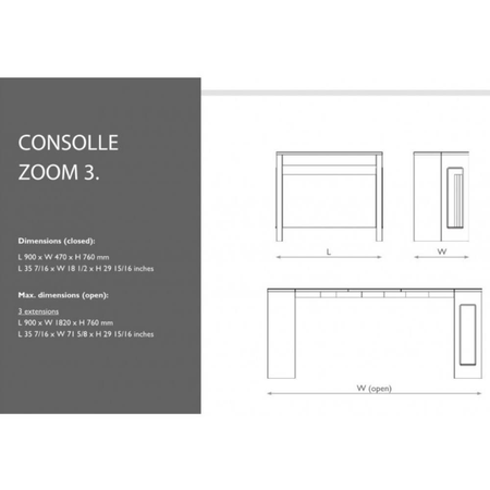 Consolle Zoom 3 olmo allungabile 90x47x76 cm. Effezeta Italia