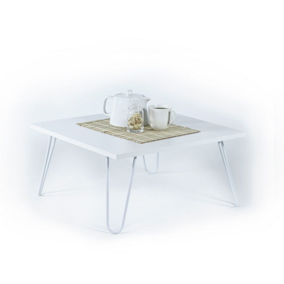 Tavolino da salotto rettangolare bianco Illia 60x60 MT190403 Effezeta Italia
