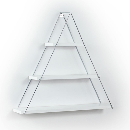 Mensola triangolare 3 ripiani Moset bianco MT191003