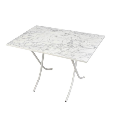 Tavolo pieghevole 10151 60x90 marmo bianco e gambe bianco Effezeta Italia