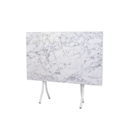 Tavolo pieghevole 10151 60x90 marmo bianco e gambe bianco Effezeta Italia