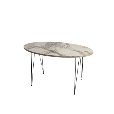 Tavolino ovale da salotto Terek p474 marmo bianco Effezeta Italia
