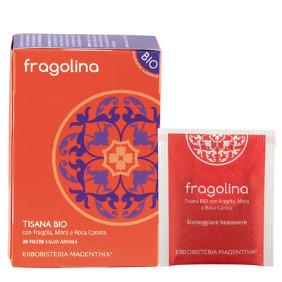 Erboristeria Magentina - TISANA FRAGOLINA 20 filtri con Fragola, Mora e Rosa Canina