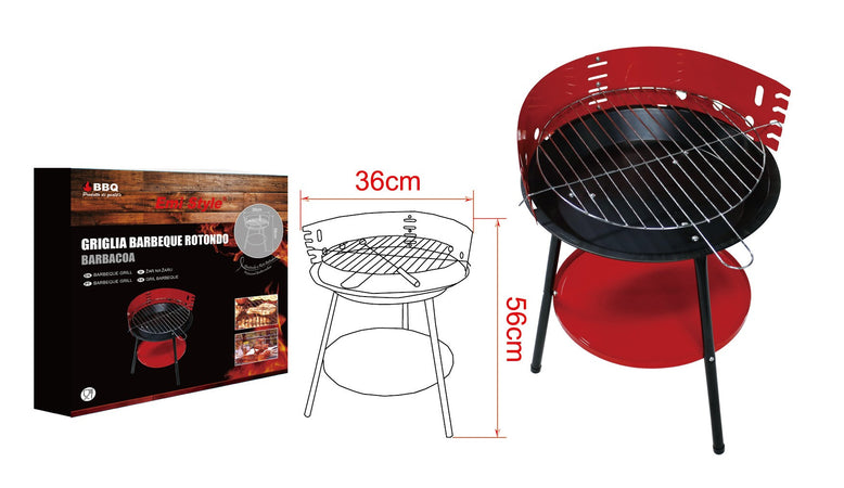 Griglia Barbecue Rotondo BBQ Carbon D36mm X H56mm A2Zworld