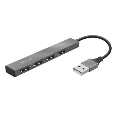Hub Mini 4 porte Halyx - alluminio - Trust Elettronica/Informatica/Accessori/USB Hub Eurocartuccia - Pavullo, Commerciovirtuoso.it