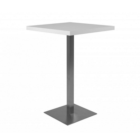 Tavolo alto Quadrato 70x70x105 h cm piano bianco e base cromo Effezeta Italia
