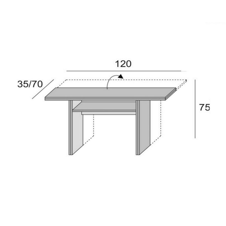 Tavolo consolle ripiegabile Ikebana cemento 120x35 Effezeta Italia