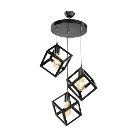 Lampada a sospensione Agatha MDL3790 3 cubi nero Effezeta Italia