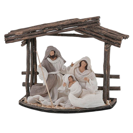 Natività monoblocco "Lord" con capanna h 28 cm statue per presepe vestiti in tessuto Panna e Beige Casa e cucina/Decorazioni per interni/Addobbi e decorazioni per ricorrenze/Decorazioni natalizie/Presepi/Statuine e fondali per il presepe MagiediNatale.it - Altamura, Commerciovirtuoso.it