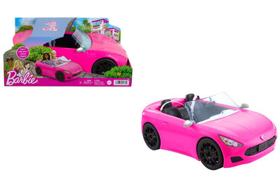 Barbie - Cabrio Veicolo Decapottabile Rosa a Due Posti con Ruote Funzionanti e Dettagli Realistici, Giocattolo per Bambini 3+ Anni, HBT92