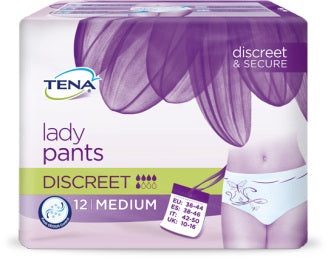 12x Tena Silhouette Blanc Assorbenti Donna per Incontinenza Taglia M Lady  Pants Con Forma Anatomica Discreti Con Sistema Anti Odore 