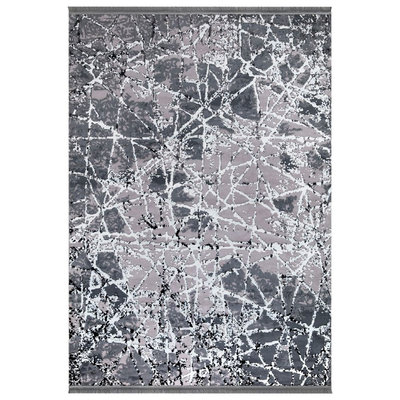 Tappeto decorativo antiscivolo Stella grigio superficie lucida 160x230 Effezeta Italia